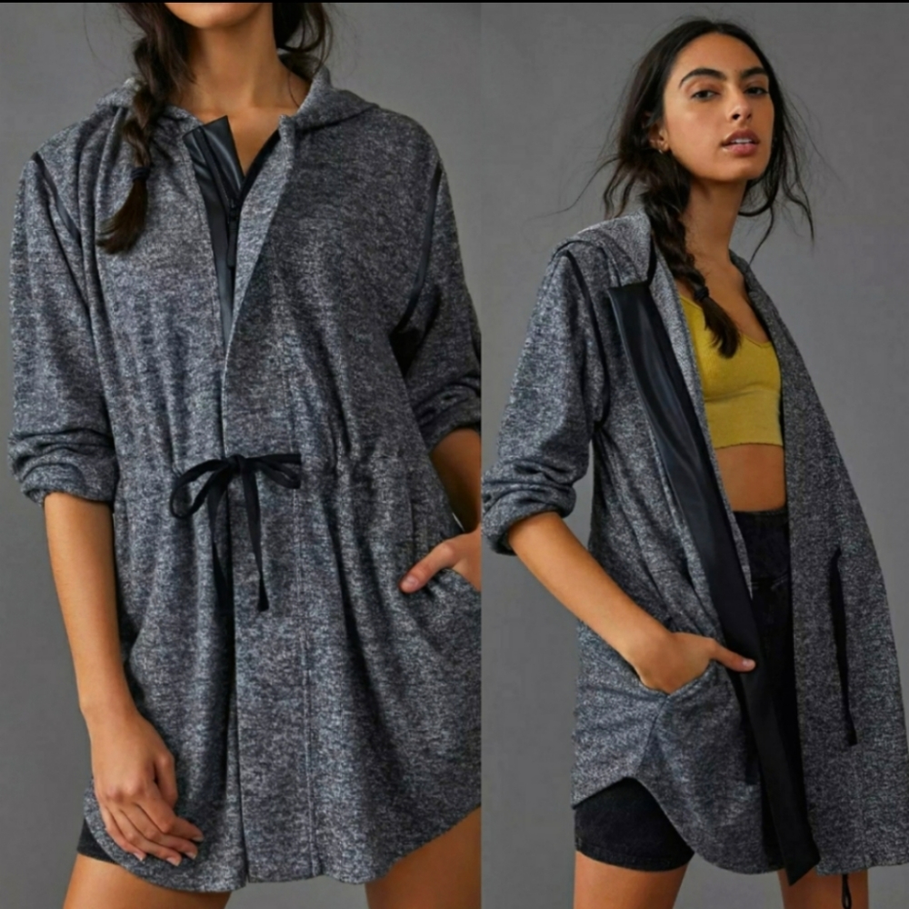 Anthropologie Dolan Left Coast Lena Zip Hoodie Tunic Hoodie.
